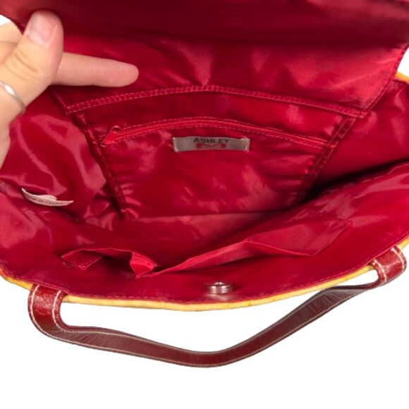 Ashley‎ M Women Embellished Patriotic Elvis Print Handbag Multicolor Beaded Flag - Picture 14 of 16